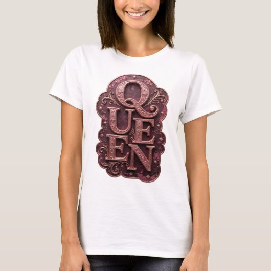 T-shirt Conception de texte Reine Or Frais (Devant)