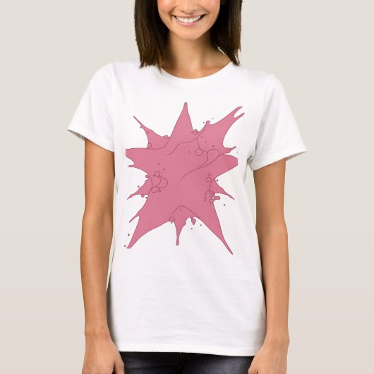 T-shirt Conception de texte Rose ÉCLABOUSSURE Rose Snappy (Devant)