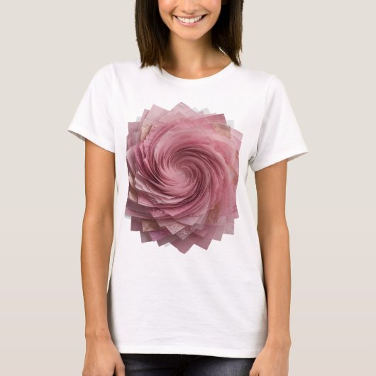 T-shirt Conception de texte Rose Rose Argent Vibrant (Devant)