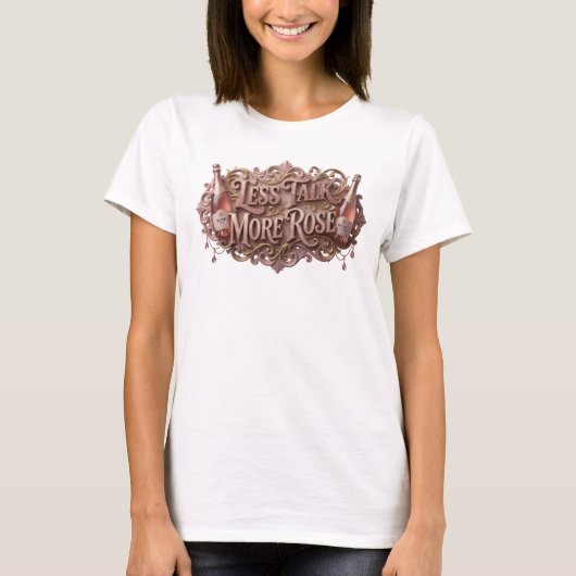 T-shirt Conception de texte Rose STATEMENT MOINS DE PAROLE (Devant)