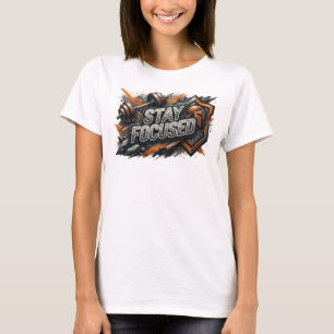 T-shirt Conception de texte rose vif STAY FOCUSED