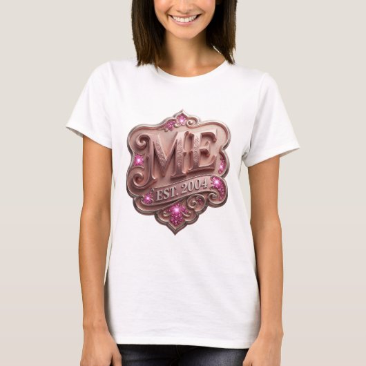 T-shirt Conception de texte Sharp Silver ME EST 2004 (Devant)
