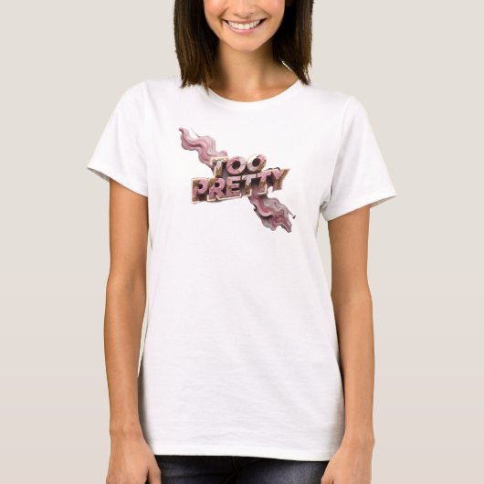 T-shirt Conception de texte Snappy Red TOO PRETTY (Devant)