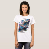 T-shirt Conception de texte SPACE GALAXY Argent Dynamique (Devant entier)