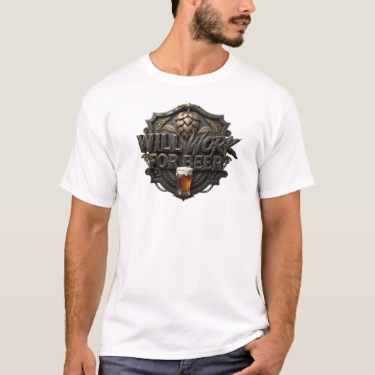 T-shirt Conception de texte stylée rouge TRAVAILLERA POUR (Devant)