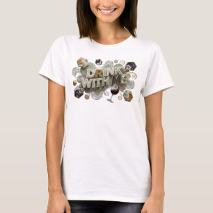 T-shirt Conception de texte vibrant couleur vive BOIS AVEC