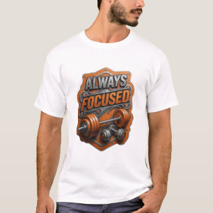T-shirt Conception de texte Witty Gray TOUJOURS CONCENTRÉ