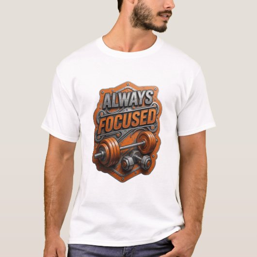 T-shirt Conception de texte Witty Gray TOUJOURS CONCENTRÉ (Devant)