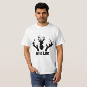 T-shirt Conception de thème de cerf faune sauvage (Devant entier)