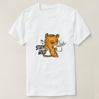 T-shirt Conception de tigre de dessin animé amateur de caf