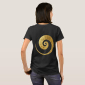 T-shirt Conception de tourbillon doré (Dos entier)