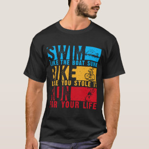 T-shirt Conception de triathlon cool pour hommes femmes na