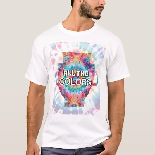 T-shirt Conception de Trophée Rétro Tie-Dye (Devant)
