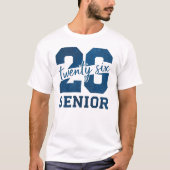 T-shirt Conception de typographie bleue « 26 Senior » gras (Devant)