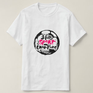 T-shirt Conception de typographie Champions J'aime le spor