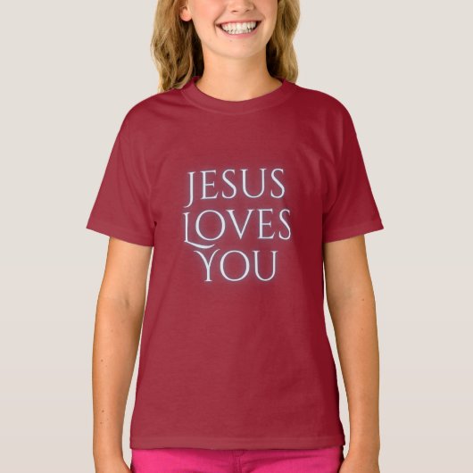 T-shirt Conception de typographie chrétienne Jésus aime  (Devant)