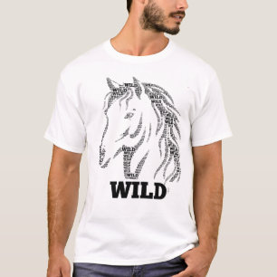 T-shirt Conception de typographie de cheval sauvage pour l