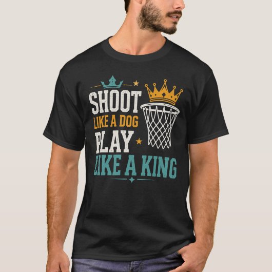 T-shirt Conception de typographie de chien de basketball (Devant)