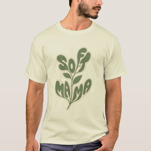 T-shirt Conception de typographie de feuille "Soft Mama" b (Devant)
