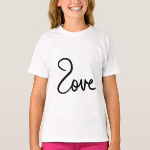 T-shirt Conception de typographie de mot "amour" minimalis