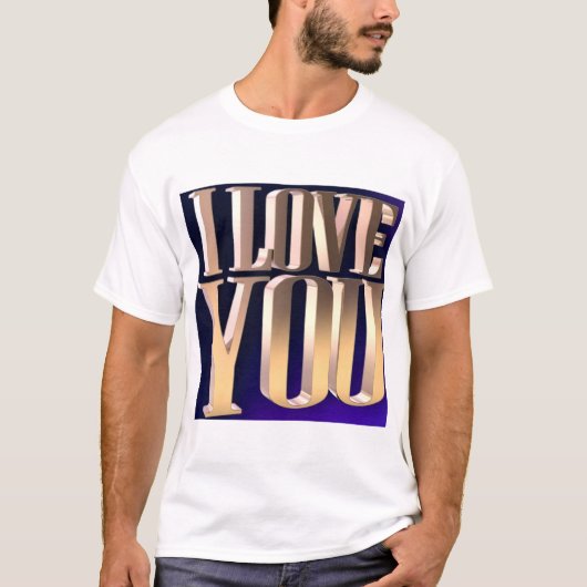 T-shirt Conception de typographie de texte doré "Je t'aime (Devant)