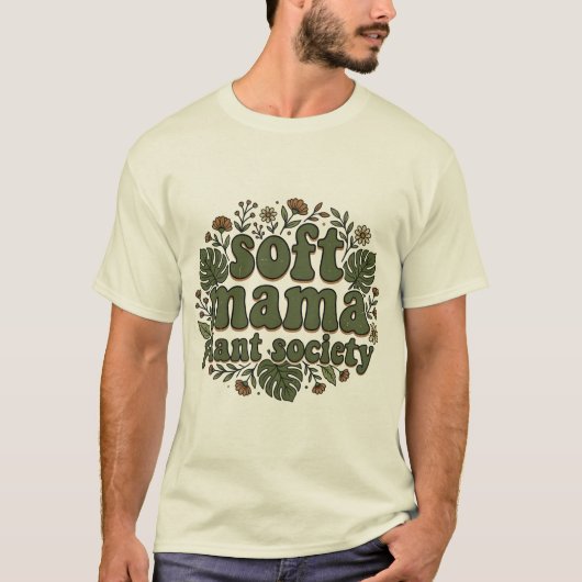 T-shirt Conception de typographie florale rétro (Devant)