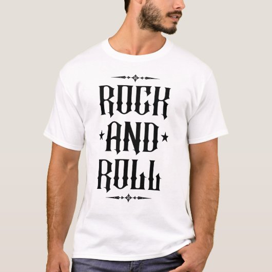 T-shirt Conception de typographie gothique Rock and Roll (Devant)