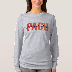 T-shirt Conception de typographie gras PACU infirmière