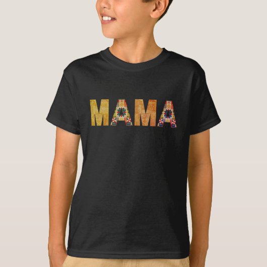 T-shirt Conception de typographie Mama Patchwork (Devant)