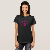 T-shirt Conception de typographie néon rose Lucky 08 (Devant entier)