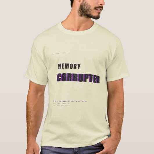 T-shirt Conception de typographie Tech de mémoire corrompu (Devant)