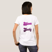 T-shirt Conception de typographie violette féminine Bloom (Dos entier)