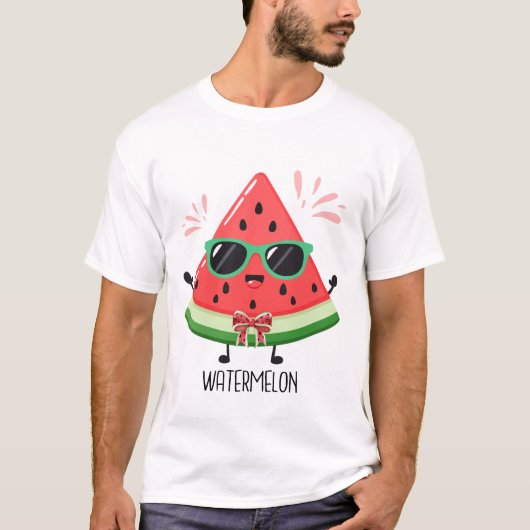 T-shirt Conception de vacances amusantes de pastèque migno (Devant)