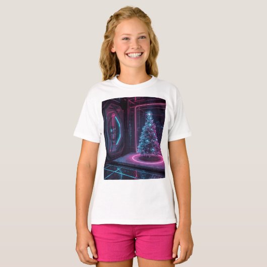 T-shirt Conception de vacances de science-fiction moderne (Devant entier)