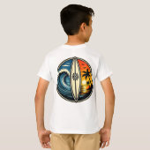T-shirt Conception de vague de coucher de soleil de planch (Dos entier)