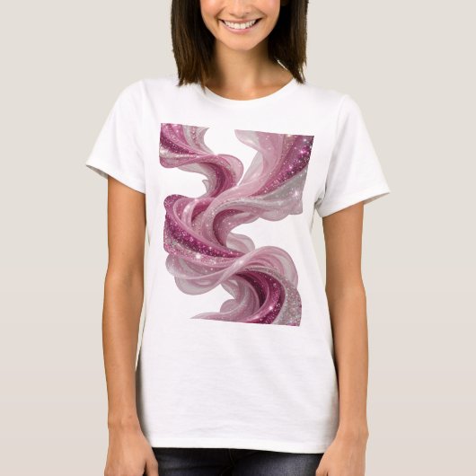 T-shirt Conception de Vague en Argent Poli (Devant)