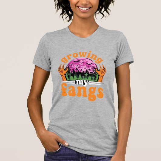 T-shirt Conception de vampire d'Halloween en train de fair (Devant)