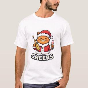 T-shirt Conception de vecteur de chat de Noël Cheers