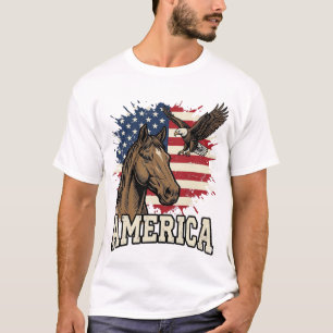 T-shirt Conception de vecteur patriotique de l'aigle de ch