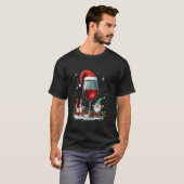 T-shirt conception de verre à vin de Noël (Devant entier)