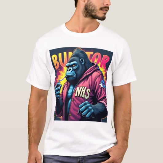 T-shirt Conception de vêtements urbains Graffiti Gorilla (Devant)