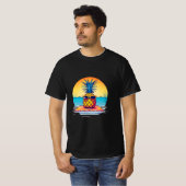 T-shirt Conception de vibes d'été de l'ananas réfrigéré, (Devant entier)