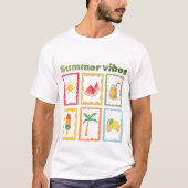 T-shirt Conception de vibrations rétro d'été (Devant)