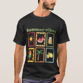 T-shirt Conception de vibrations rétro d'été (Devant)