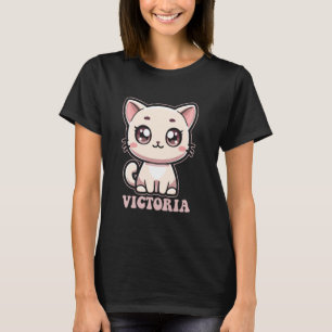 T-shirt Conception de Victoria Cute Kitty Cat pour les fil