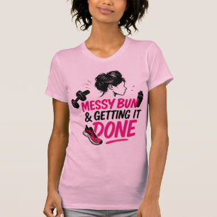 T-shirt Conception de vie de maman avec chignon désordonné