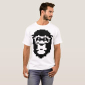 T-shirt conception de visage de singe pixelisé (Devant entier)