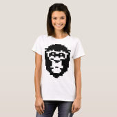 T-shirt conception de visage de singe pixélisé (Devant entier)