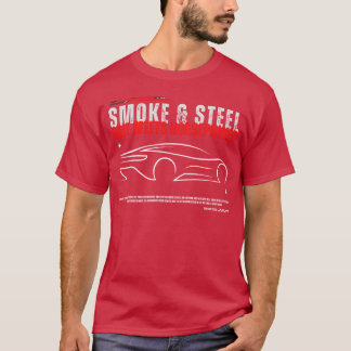 T-shirt Conception de voiture de course Smoke and Steel pe