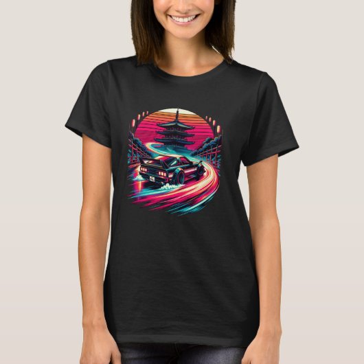 T-shirt Conception de voitures de course de drift de cours (Devant)